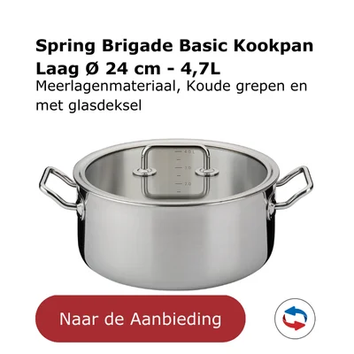 Spring Brigade Basic Kookpan Laag Ø 24 cm - 4,7L